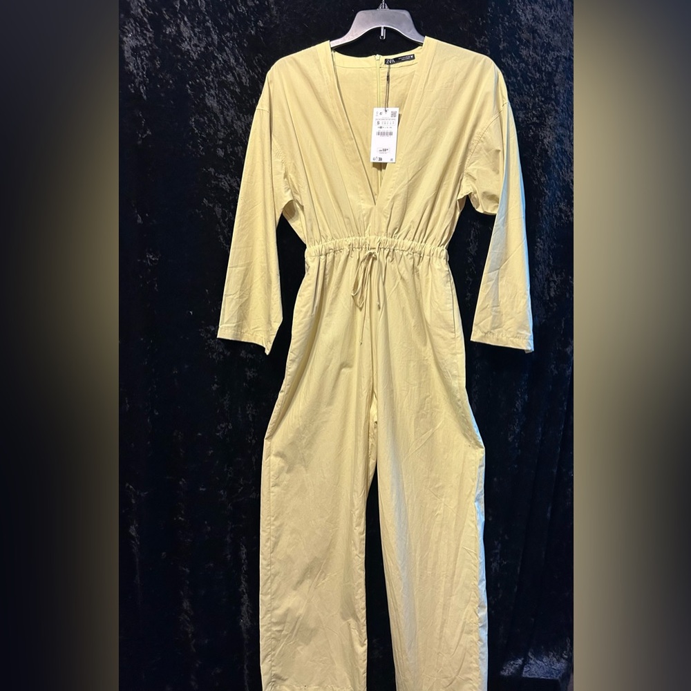 Zara Light Yellow - V-Neck Jumpsuit